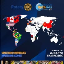 Mapa mundial de conexiones de Rotarios Latinos